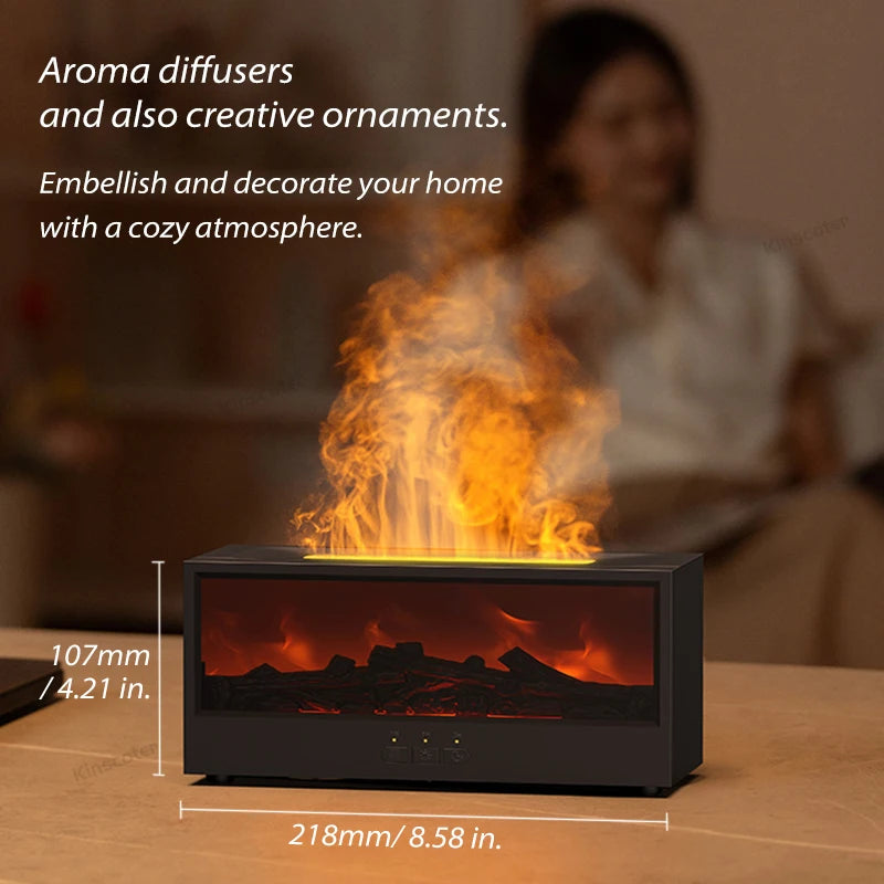 Creative Fireplace Aroma Diffuser Simulated Flamer with Remote Auto Off