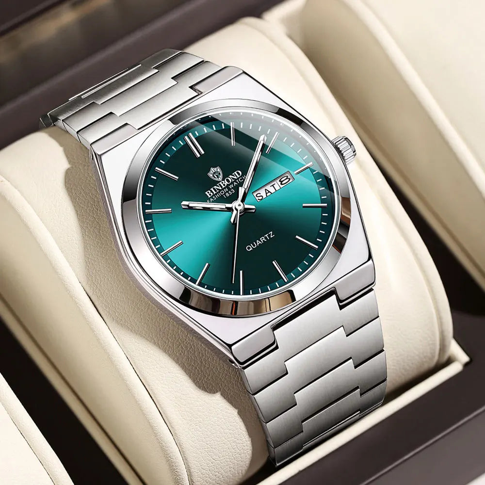 UTHAI Men Watch Light Luxury Brand Stainless Steel