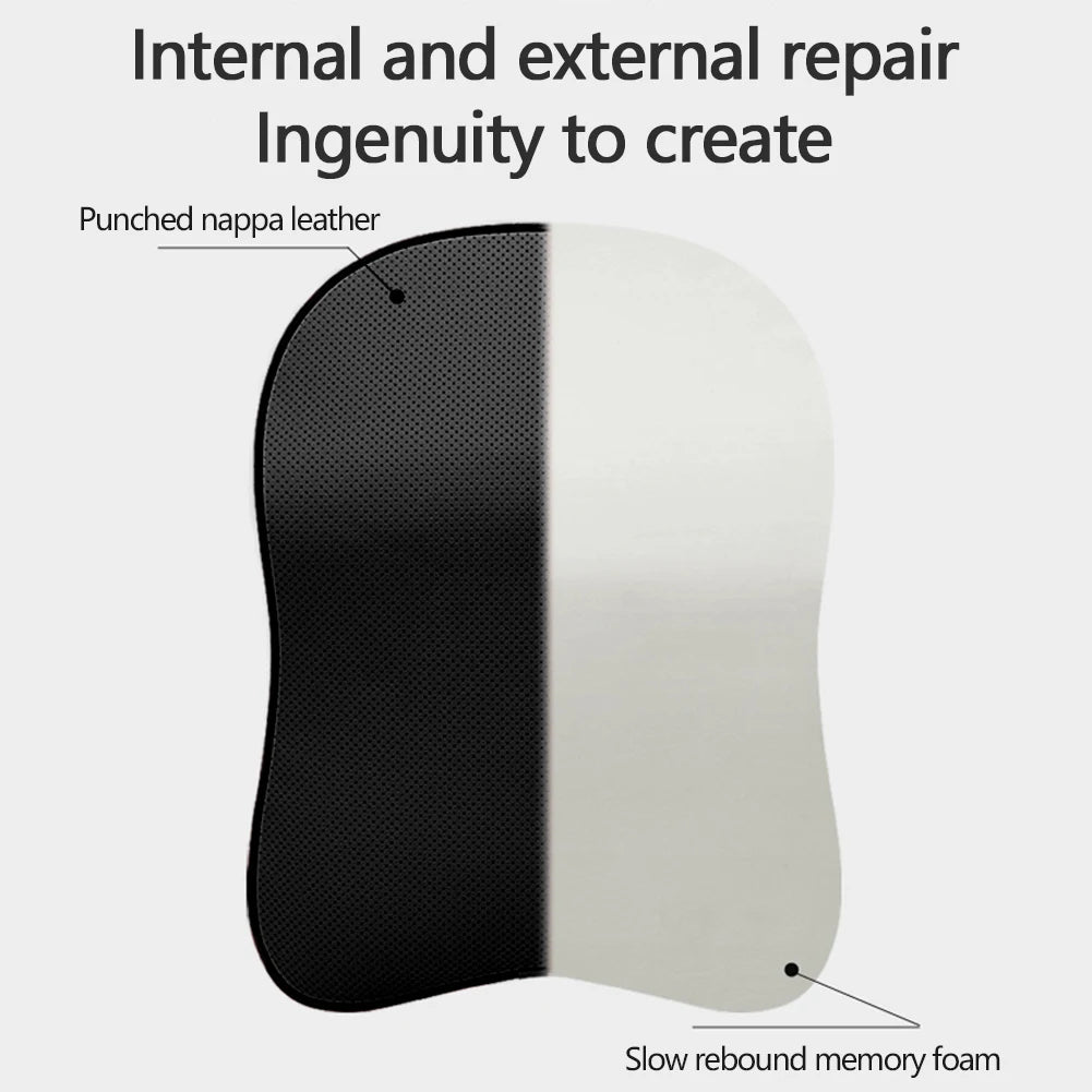 3D Nappa Leather Car Neck Pillow Pain Relief Travel Neck Support