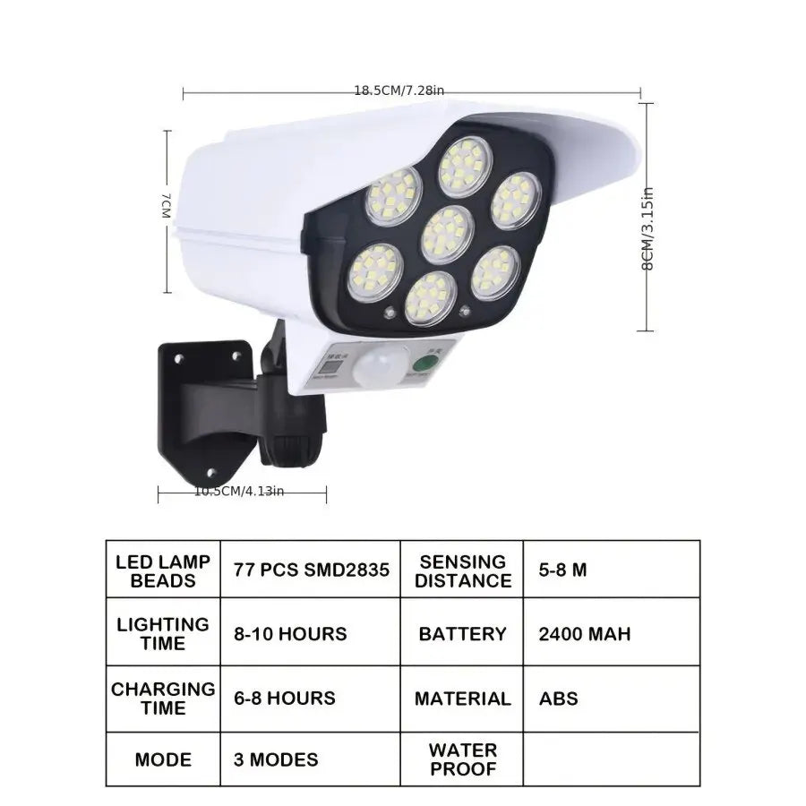 Outdoor Motion Sensor Solar Lights Security Camera for Porch Garden Patio