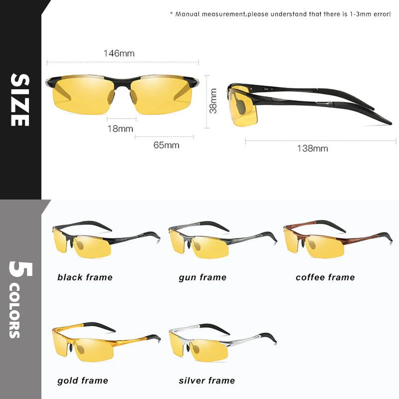 Top Anti-glare Day Night Vision For Driving, Polarized, Photochromic