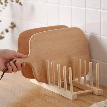 Wooden Dish Rack Kitchen Organizer Stand