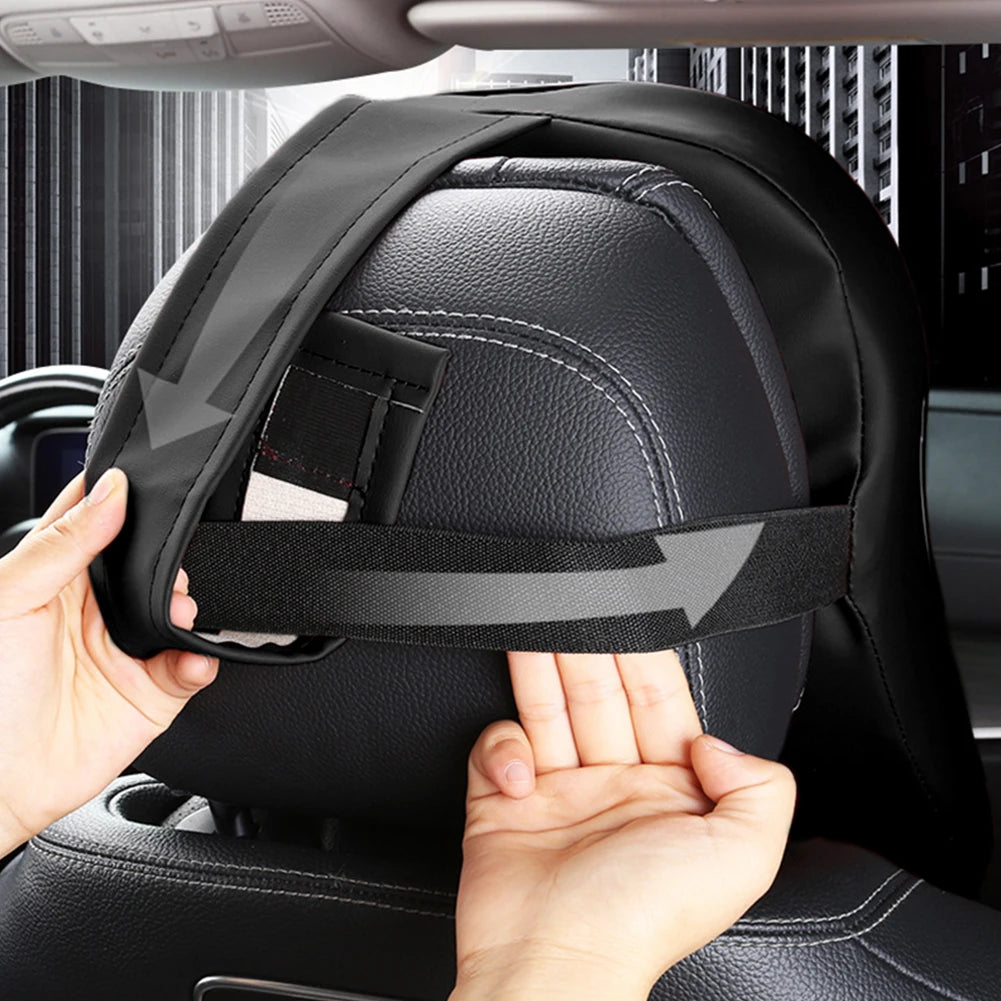 3D Nappa Leather Car Neck Pillow Pain Relief Travel Neck Support