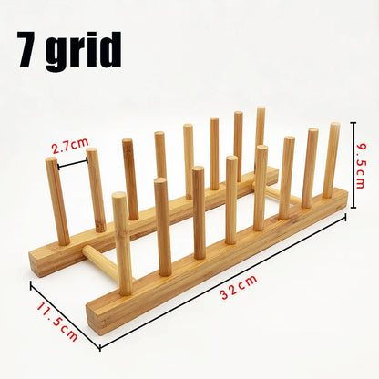 Wooden Dish Rack Kitchen Organizer Stand