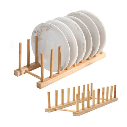 Wooden Dish Rack Kitchen Organizer Stand