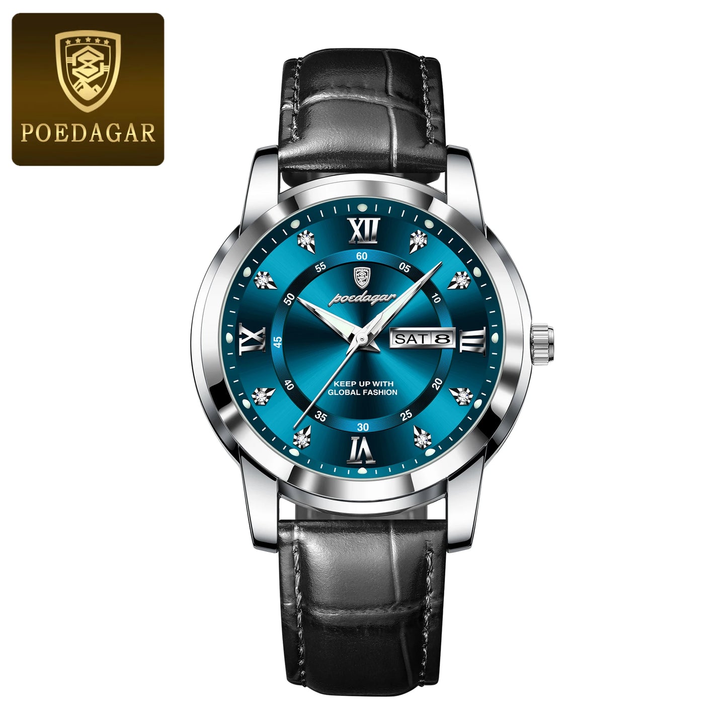 Luxury Man Wristwatch Waterproof Luminous Date Week Leather Watch For Men Sports Quartz