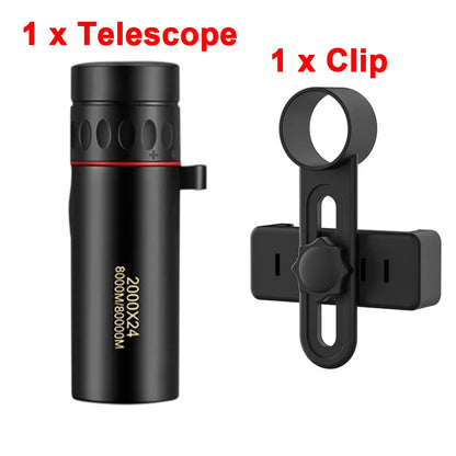 2000x24 HD Monocular Telescope Outdoor Mini Portable Zoom Telescope