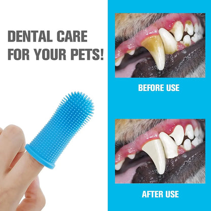 Dog Super Soft Pet Finger Toothbrush Teeth Cleaning Bad Breath Care Silicone