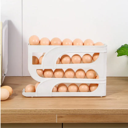 Automatic Rolling Egg Storage Box Organizer