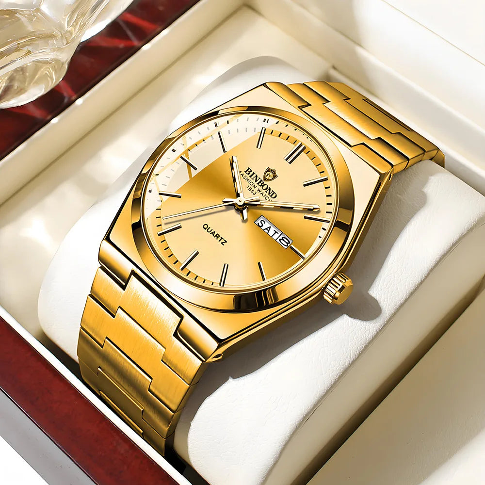 UTHAI Men Watch Light Luxury Brand Stainless Steel