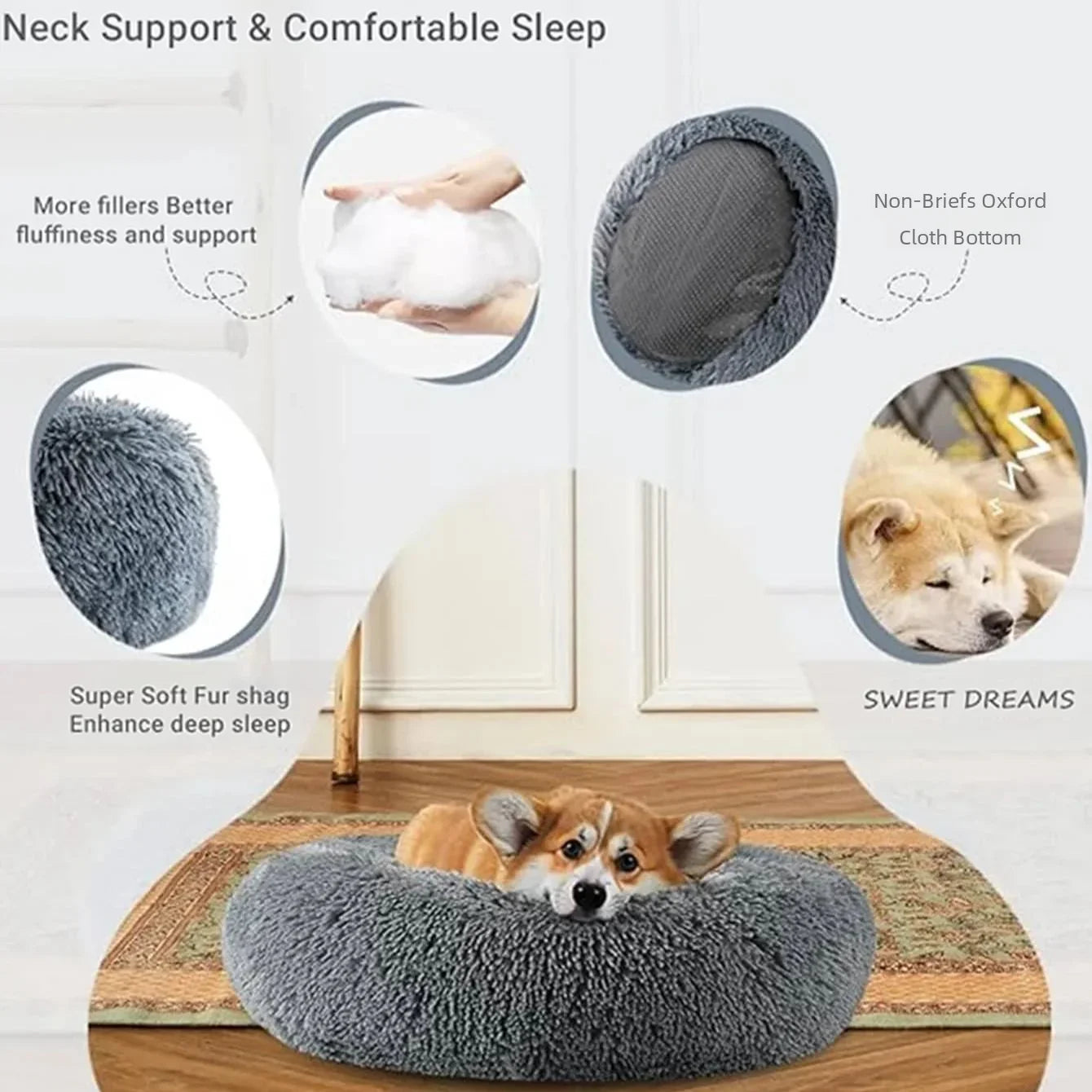 Warm Dog and Cat Pillow Bed