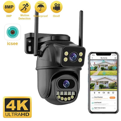 4K 8MP Dual Screens Outdoor Wifi Surveillance Camera