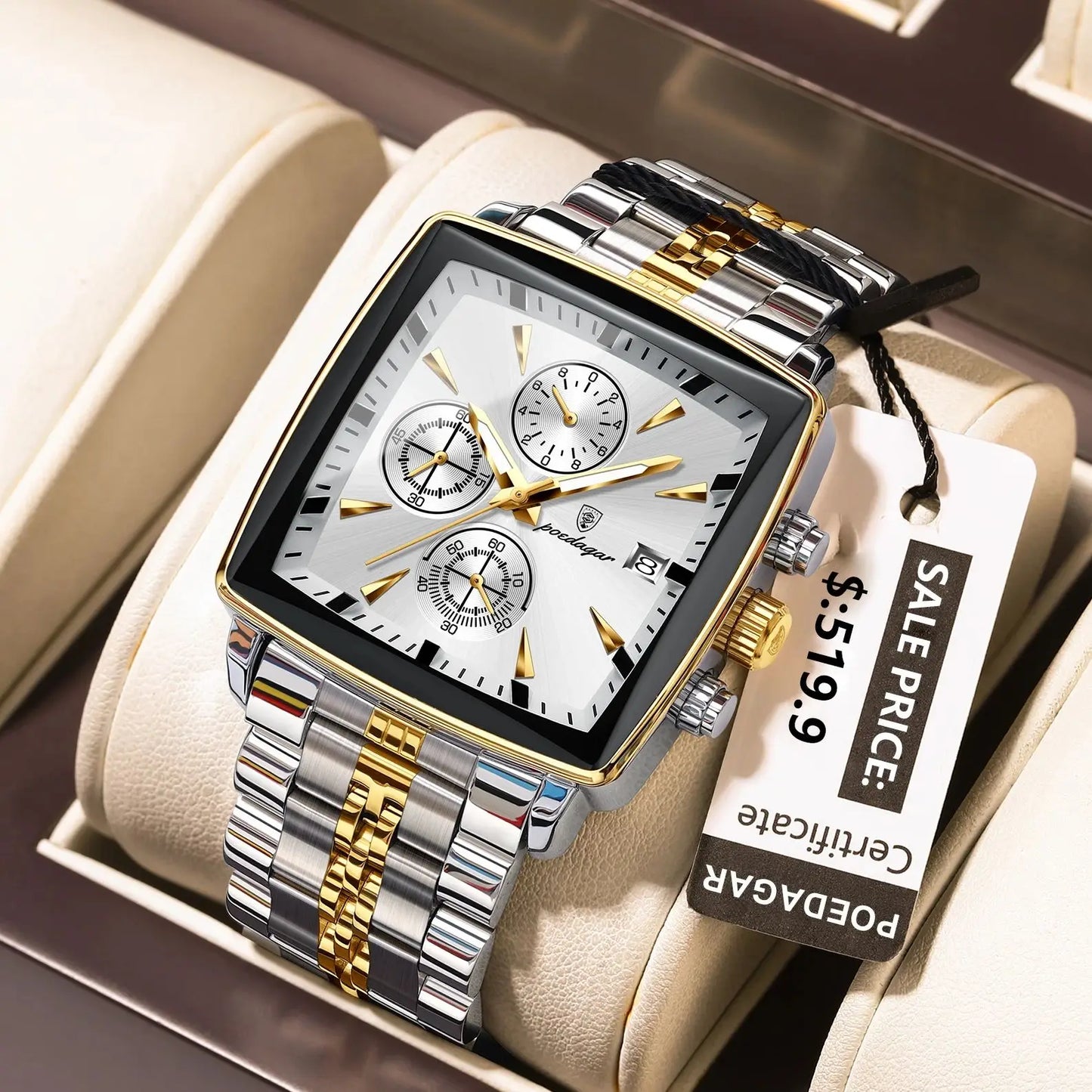 POEDAGAR Luxury Square Sport Man