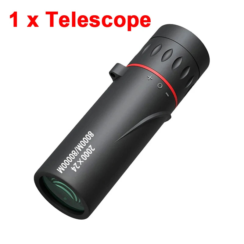 2000x24 HD Monocular Telescope Outdoor Mini Portable Zoom Telescope