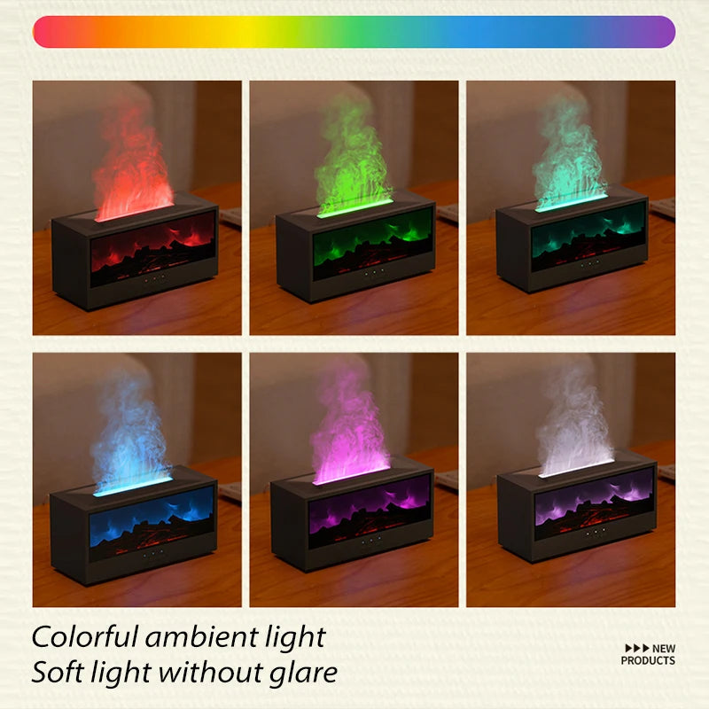 Creative Fireplace Aroma Diffuser Simulated Flamer with Remote Auto Off