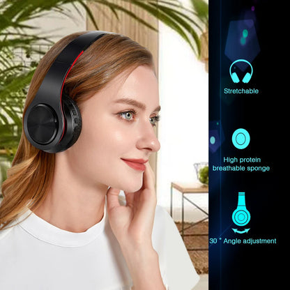 Foldable Original Wireless Headsets Bluetooth Headphones Stereo Sound Earphones with Mic and SD card slot