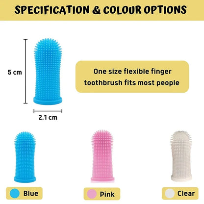 Dog Super Soft Pet Finger Toothbrush Teeth Cleaning Bad Breath Care Silicone