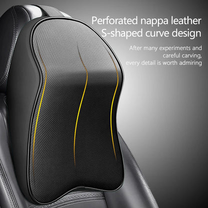 3D Nappa Leather Car Neck Pillow Pain Relief Travel Neck Support