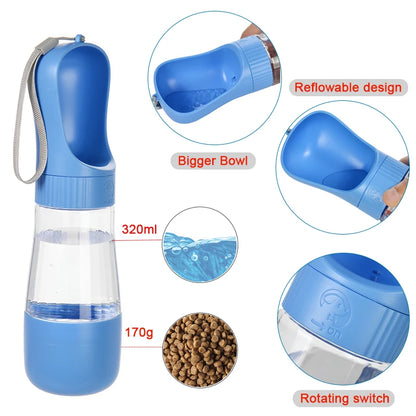 Portable Dog Water Bottle and Food Bowl