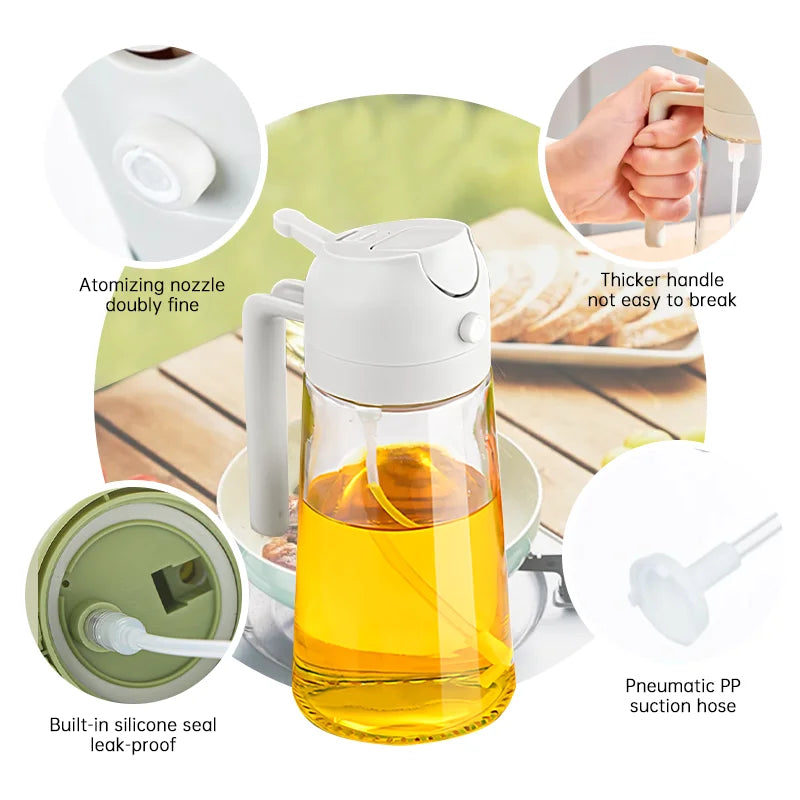 2-in-1 Oil Sprayer Dispenser Bottle