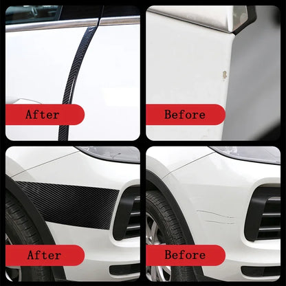 Carbon Fiber Car Door Sill Protector Strip – Waterproof 3D DIY Tape
