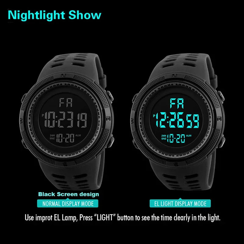 Military Men Sports Wristwatch Multifunction Men's Digital Watches Waterproof Clock Student Electronic Watch for man