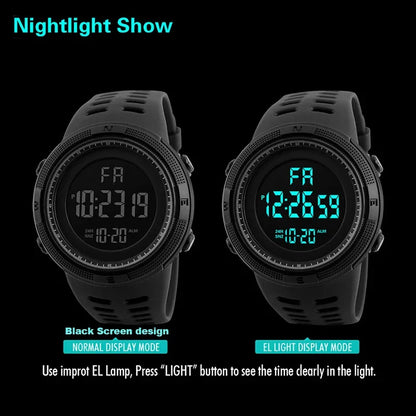 Military Men Sports Wristwatch Multifunction Men's Digital Watches Waterproof Clock Student Electronic Watch for man