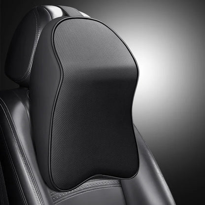 3D Nappa Leather Car Neck Pillow Pain Relief Travel Neck Support