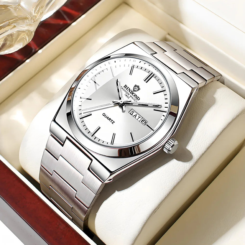 UTHAI Men Watch Light Luxury Brand Stainless Steel